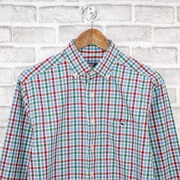 Vineyard Vines Men's Classic fit Button down Tucker Shirt Multi color plaid sz S - Picture 2 of 6